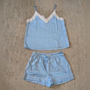 Jason Wu Satin Sleepwear in Blue and Cream